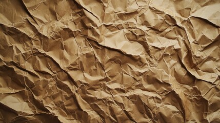 A Close-Up of Crumpled Brown Paper