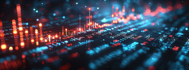 Wall Mural - Abstract Digital Graph Background for Financial Investment with Futuristic Technology Elements