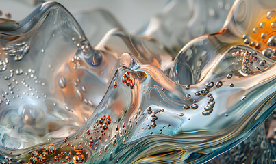 abstract waves fluid glass background