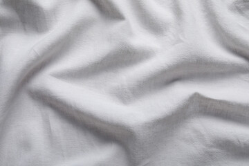 Poster - Texture of white fabric as background, top view