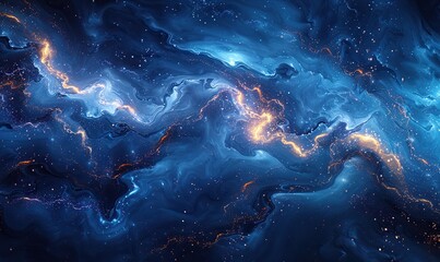 Wall Mural - an abstract blue paint background with a fluid, grunge texture.