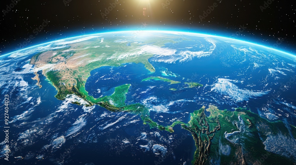 Stunning view of Earth from space showing North and South America with ...