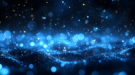Wall Mural - a mesmerizing blue abstract background with shimmering particles creating a dreamlike atmosphere for