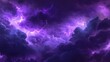 © YanabY - Dramatic purple storm clouds illuminated by lightning over a dark sky at night
