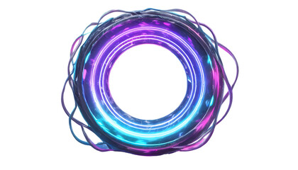 Sticker - blue purple neon. generative ai.