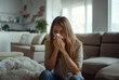 © Aryanedi - Woman using tissue on sofa