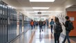 © adiba sakila atmari - Students Walking Through School Hallway