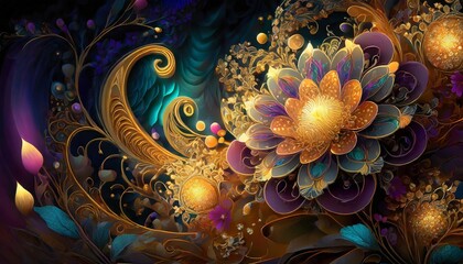 Wall Mural - abstract floral background