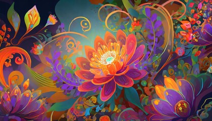 Sticker - abstract floral background