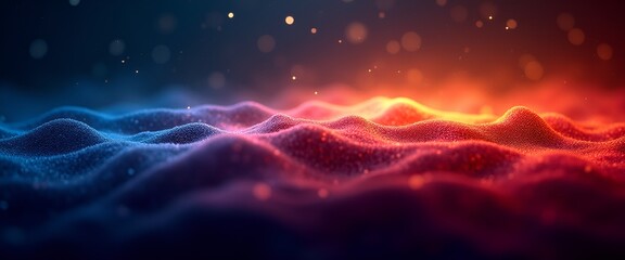 Wall Mural - Isolated Vibrant Abstract Wave with Neon Glow on Transparent Background
