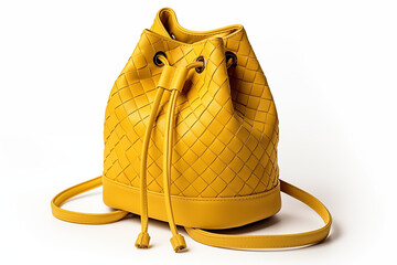 Canary Colors bucket bag on a white isolated background