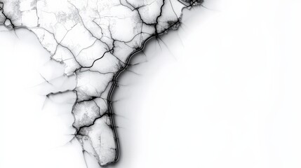 Canvas Print - A minimalist black-and-white state map of Florida showing major roads and coastlines