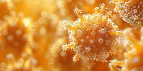 Wall Mural - render a 3d microscopic scene of a pollen grain