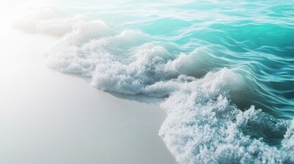 Wall Mural - Ocean Waves Crashing on a Sandy Beach