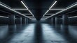 © HPMP Studio - Futuristic Dark Black Empty Garage