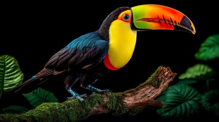 A photo of a colorful toucan