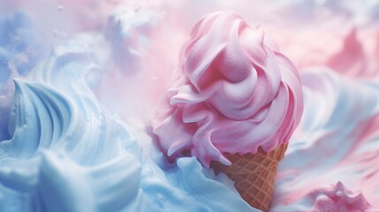 Wall Mural - A photo of a cotton candy gelato