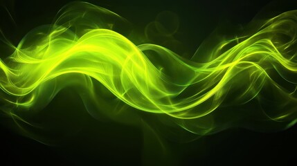 Wall Mural - Vibrant Green Abstract Light Wave Background