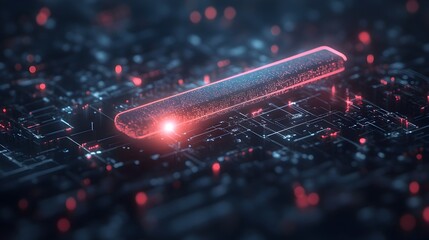 Wall Mural - glowing neon futuristic circuit board representing digital transformation and technological innovati