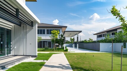 Wall Mural - Modern House with Green Garden