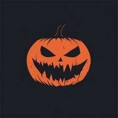 Poster - Evil jack-o'-lantern with a scary grin isolated on a black background.