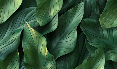 abstract leaves green background design