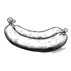 Wall Mural - Hand drawn sketch of a sausage.