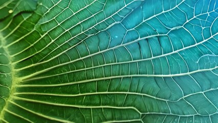 Wall Mural - a close up of leaves that is green and blue in color in the background are brown