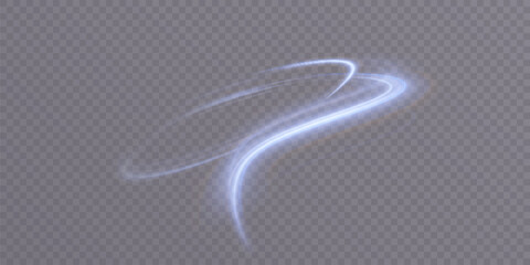 Wall Mural - Curved glow lines light effect. Light bright Twirl. High speed light energy effect for game characters on transparent background PNG. Web