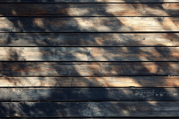 Wall Mural - A wooden surface with a shadow cast on it