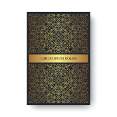 Canvas Print - cover of elegant pattern motif in gold color