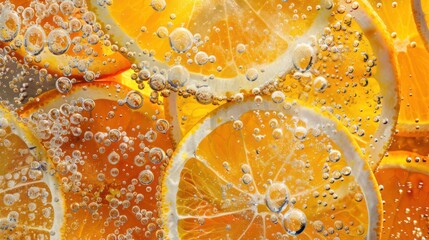 Wall Mural - Citrus Slices in Sparkling Water