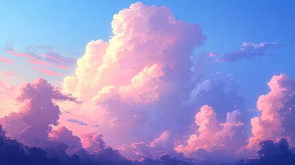 Wall Mural - serene twilight with pastel-colored clouds in the sky