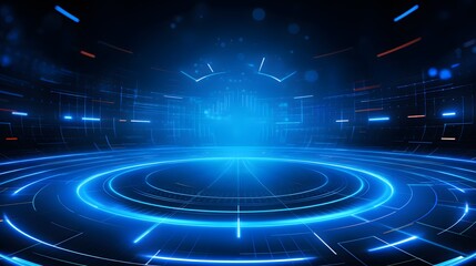 blue abstract technology background circles digital hi-tech technology design background. concept in