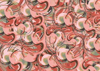 Wall Mural - Bright backdrop with swirl motifs in red-pink-green tonality for textiles or fabrics. Vortex backdrop for business concepts, tiles, prints, posters, covers, fashion, wallpaper or scrapbooking, etc.