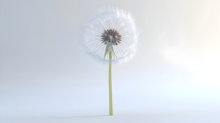 Wall Mural - Delicate Dandelion Seed Head Floating in Ethereal Serenity