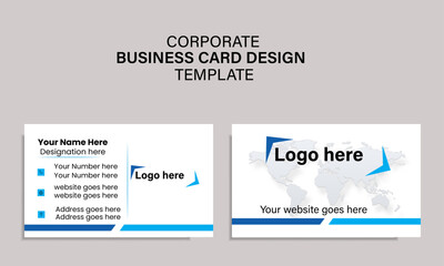 Wall Mural - white color business card design template . creative and clean layout.