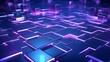 © plaksa - 3d rendering of purple and blue abstract geometric background. Scene for advertising, technology, showcase, banner, game, sport, cosmetic, business, metaverse. Sci-Fi Illustration. Product display