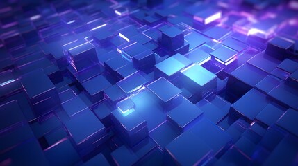 3d rendering of purple and blue abstract geometric background. Scene for advertising, technology, showcase, banner, game, sport, cosmetic, business, metaverse. Sci-Fi Illustration. Product display