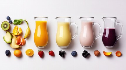 Wall Mural - A step by step visual on how to make a smoothie in a blender.