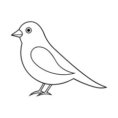 black silhouette sparrow bird vector illustration isolated on white outline style