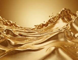 Fototapete - gold liquid splashing on background