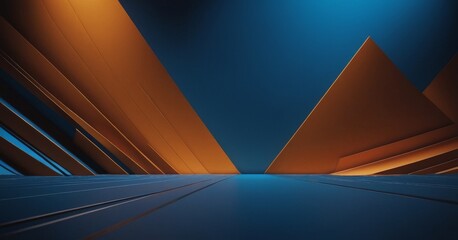 Wall Mural - abstract background with orange and blue shapes