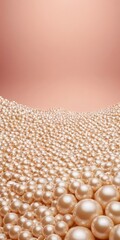 Poster - lot pearls on pink background