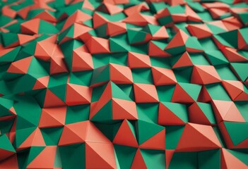Poster - large pile red and green triangles