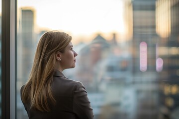 Thoughtful Woman Looking Out Window