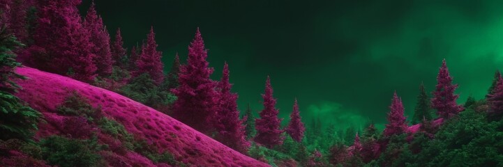 green and pink aurora