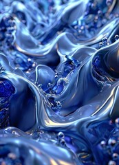 Leinwandbilder - blue liquid background
