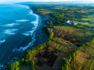 Sticker - Cliff sea coast near Tanah Lot, Bali, Indonesia.