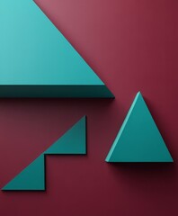Aufkleber - green triangle on red background